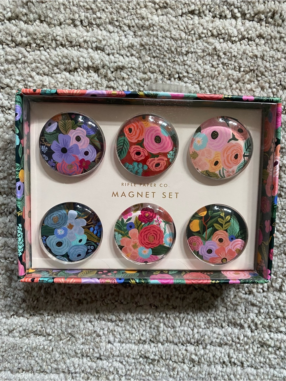 Rifle Paper Co. Floral Magnet Set — Pink, Blue, Green, Black, Cream